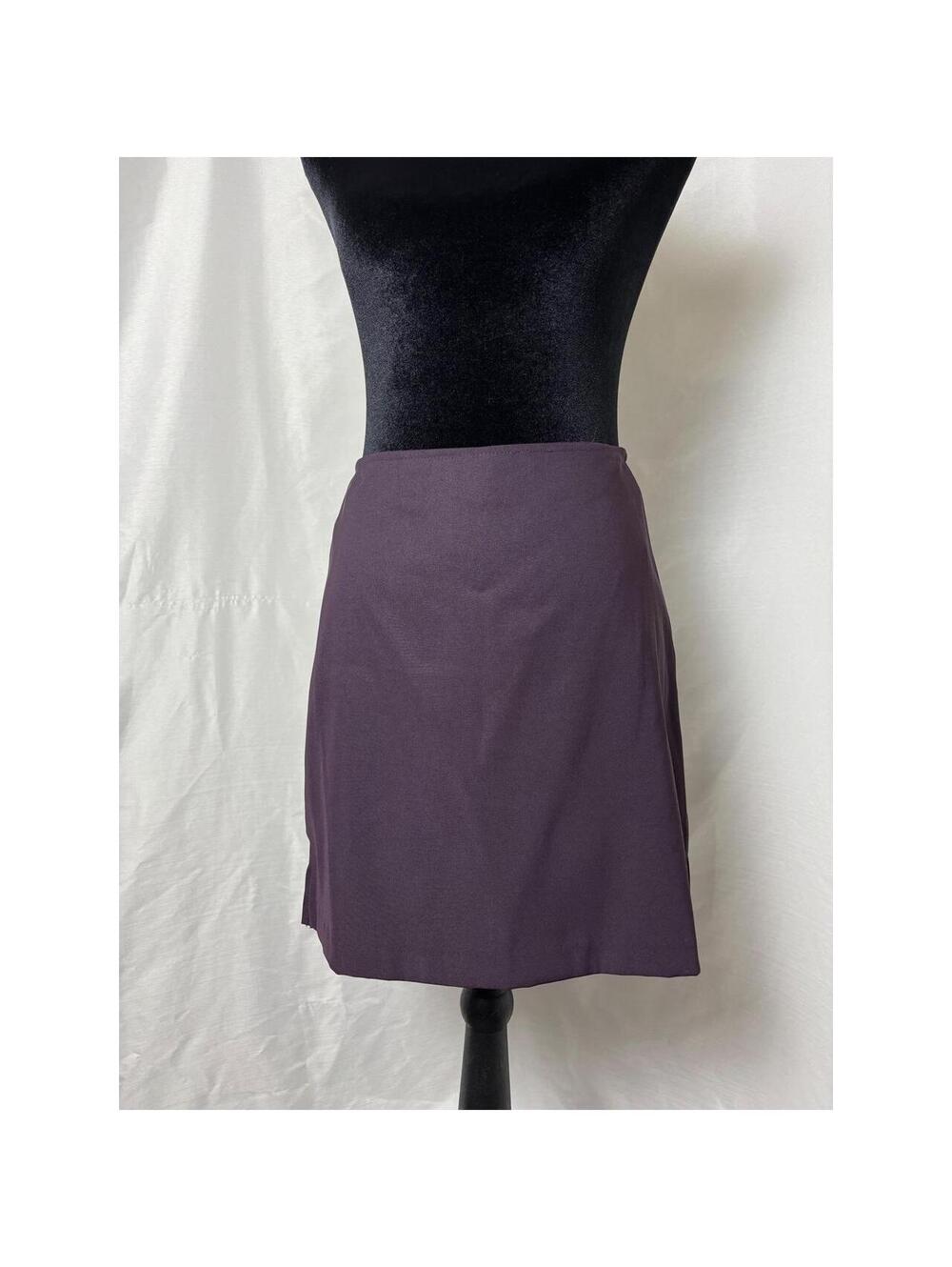 Vintage 90s Wrapper Plum Purple Mini Skirt High Waisted Side Slit Size 5 USA